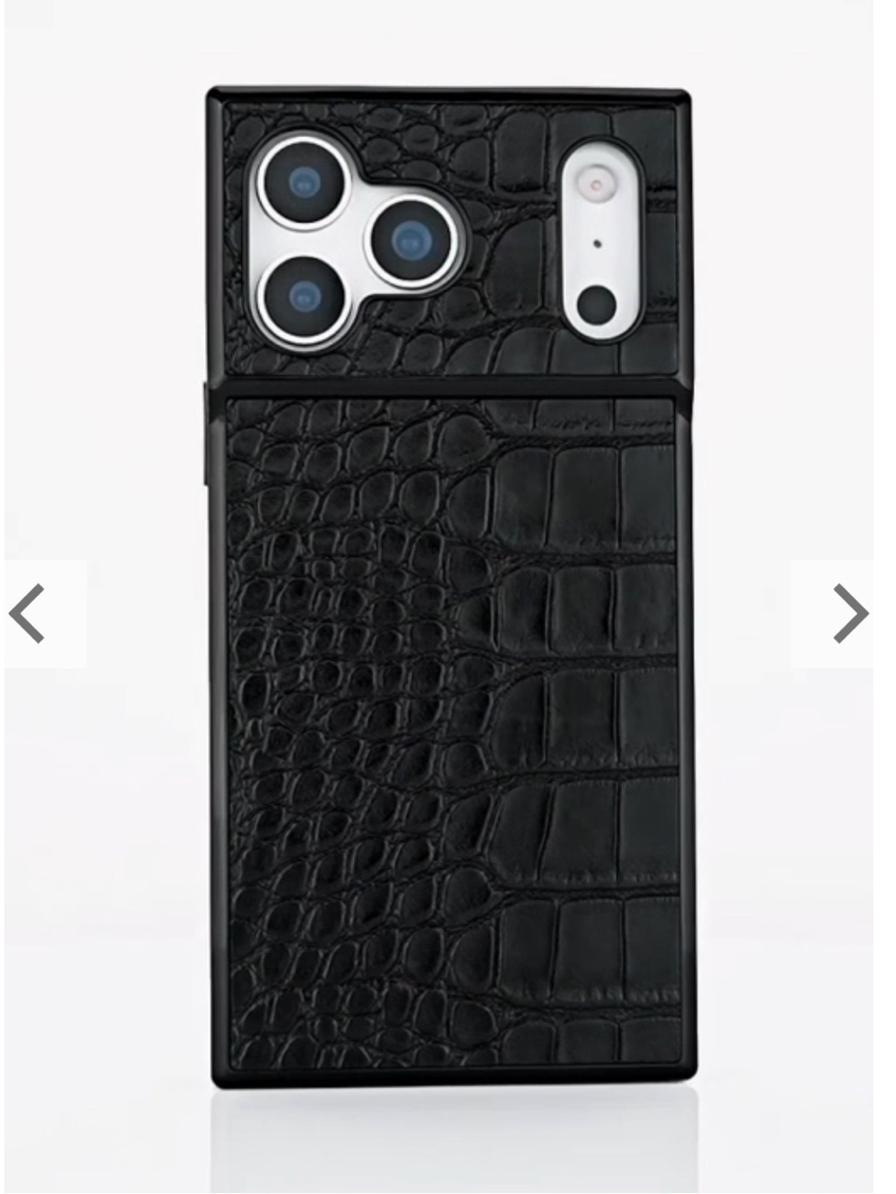🆕 Flaunt SQUARE iPhone 17 Pro Max Black Crocodile Faux Leather Case!